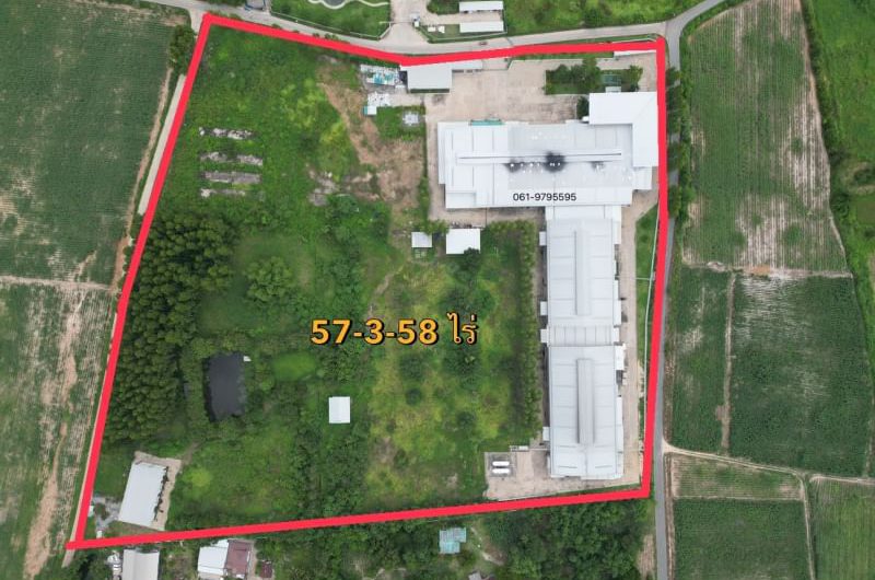 Offer land with factories in the Eastern Economic Area, area 57-3-58 rai, with license, Bo Thong, Chonburi