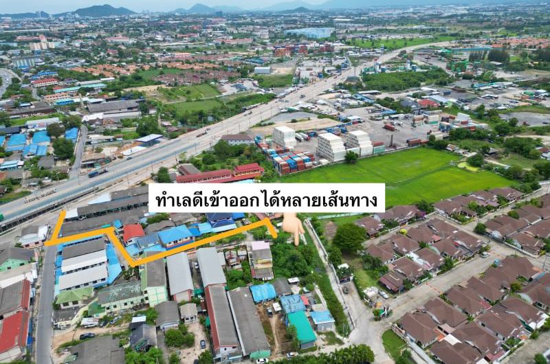 Land for sale, corner plot near Laem Chabang Port, Thung Krat, Bang Lamung chonburi.