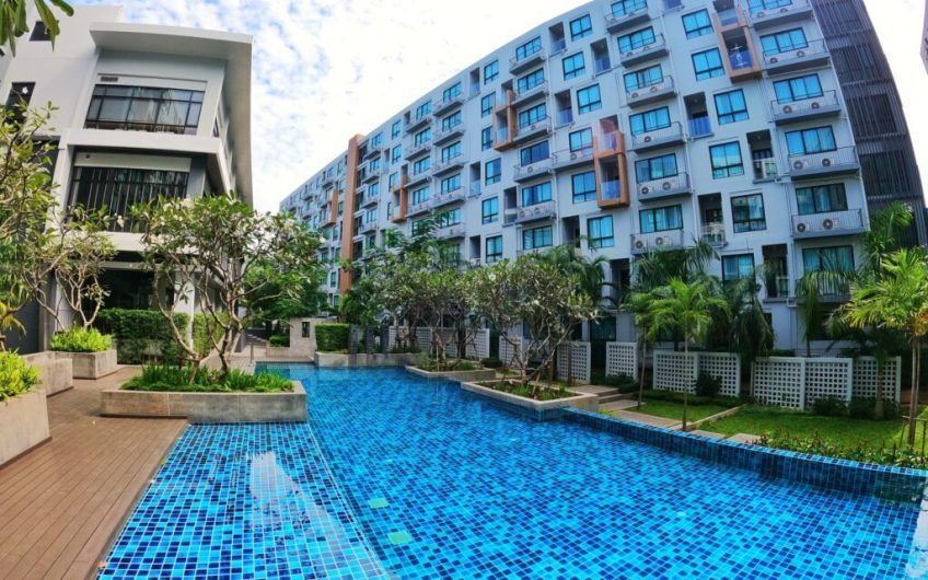 Condo for rent, great price, Japanese style, decorated, ready to move in, Dormy Residence, Sriracha, Chonburi.