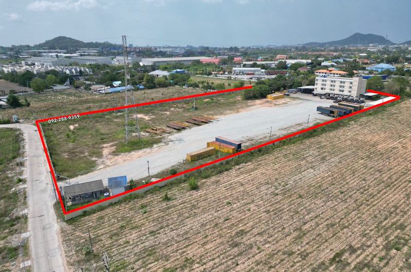 ที่ดินให้เช่า พร้อมสำนักงาน อาคารห้องพัก เส้นหนองยายบู่ ศรีราชา ชลบุรี