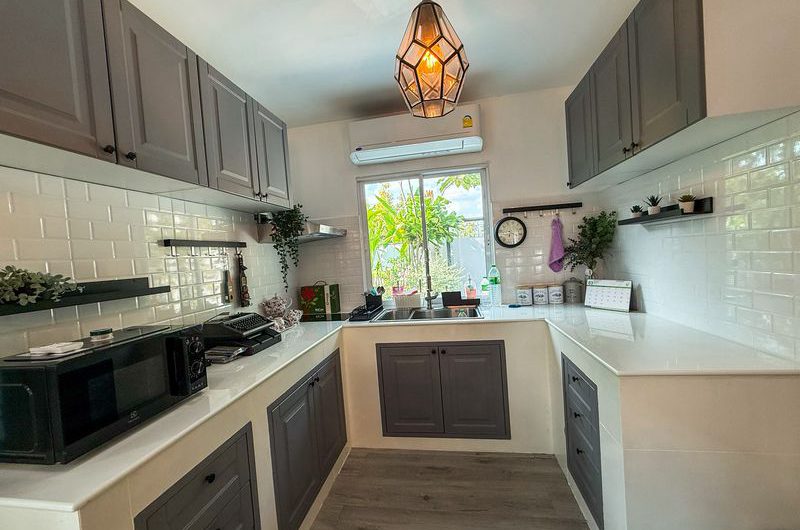 Twin house for sale in Chonburi, Baan Suan Bang Phra project, Sriracha. Fully furnished and move in Ready.