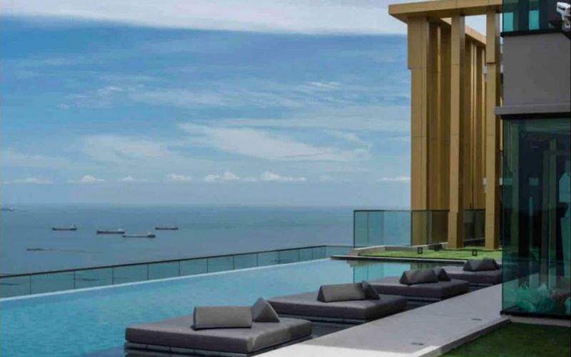 คอนโดศรีราชาพร้อมอยู่ ไนท์บริดจ์ ดิ โอเชี่ยน ห้องแต่งสวย ชั้นสูง วิวเขา